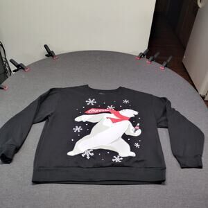 Coca-Cola Polar Bear Hoodie Black XL Red Scarf Holiday Graphic Sweatshirt XL
